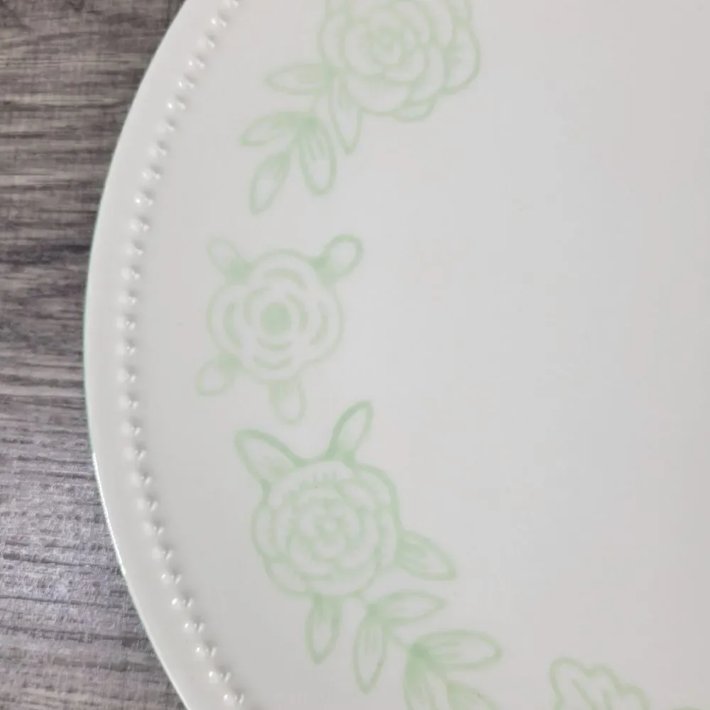 Threshold‎ White and Seafoam Green Floral and Bunny Pattern Easter Dinner Plate